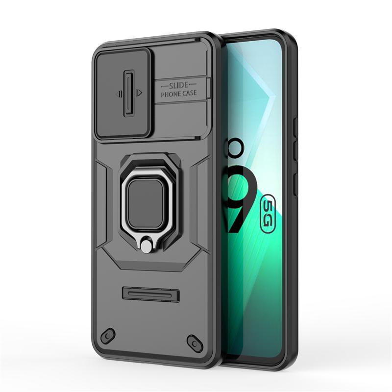 

Противоударный чехол для Vivo iQOO Z9 Чехол для Vivo iQOO Z9 5G Держатель-кольцо Магнитная задняя крышка для Vivo iQOO Z9 Z 9 Чехол с выдвижным окошком Vivo iQOO Z9 India чёрный