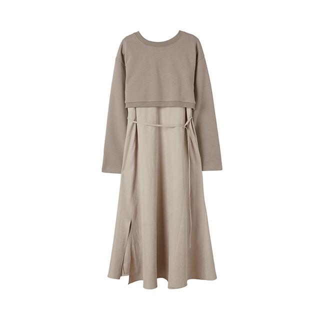LAP Crop Sweatshirt Flare Dress Set Aq4Exa60