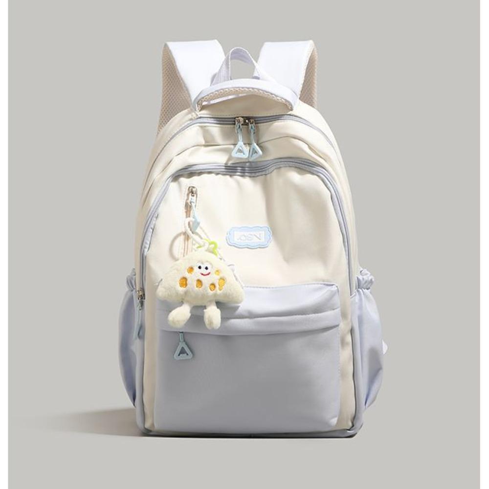 German high-end contrasting color backpack new versatile large-capacity backpack women's junior high school high-value schoolbag