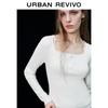 UR 2025 Spring Women's Faux Two-Piece Color Block Knit Sweater