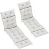 Set of Two 190 X 56cm Sun Lounger Cushions - Light Grey