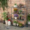 70L x 27W x 110H cm Modern Plant Stand Set of 2, 4-Tier Planter Holder with Steel Frame, Outdoor Flower Display Rack for Potted Plants Balcony Décor