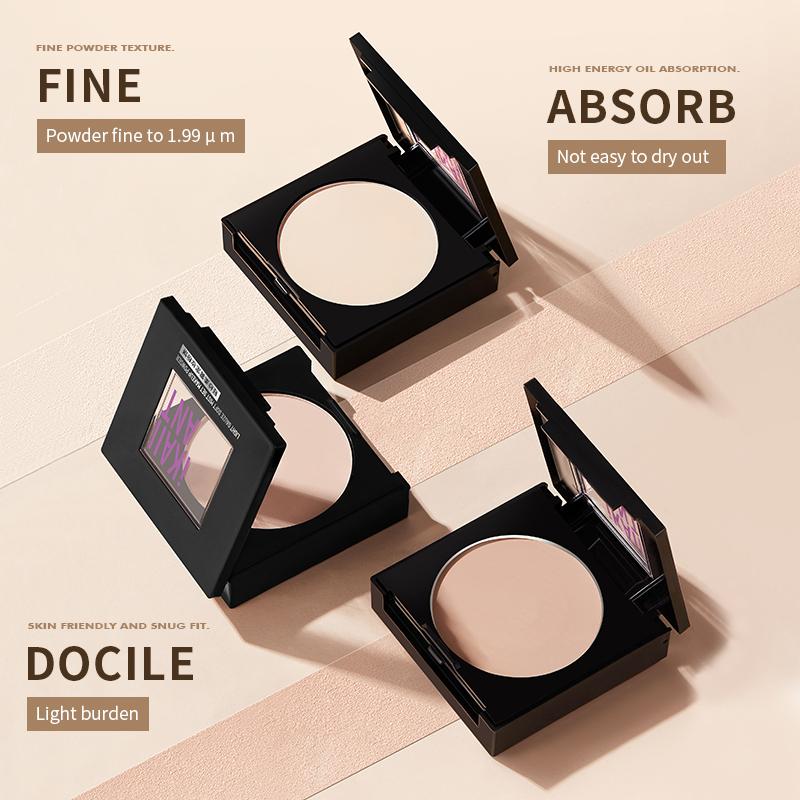 Lightweight&Mattifying Powder Cake Oil-Control Soft-Focus Look Pressed Powder Fine Powder Long-Wear