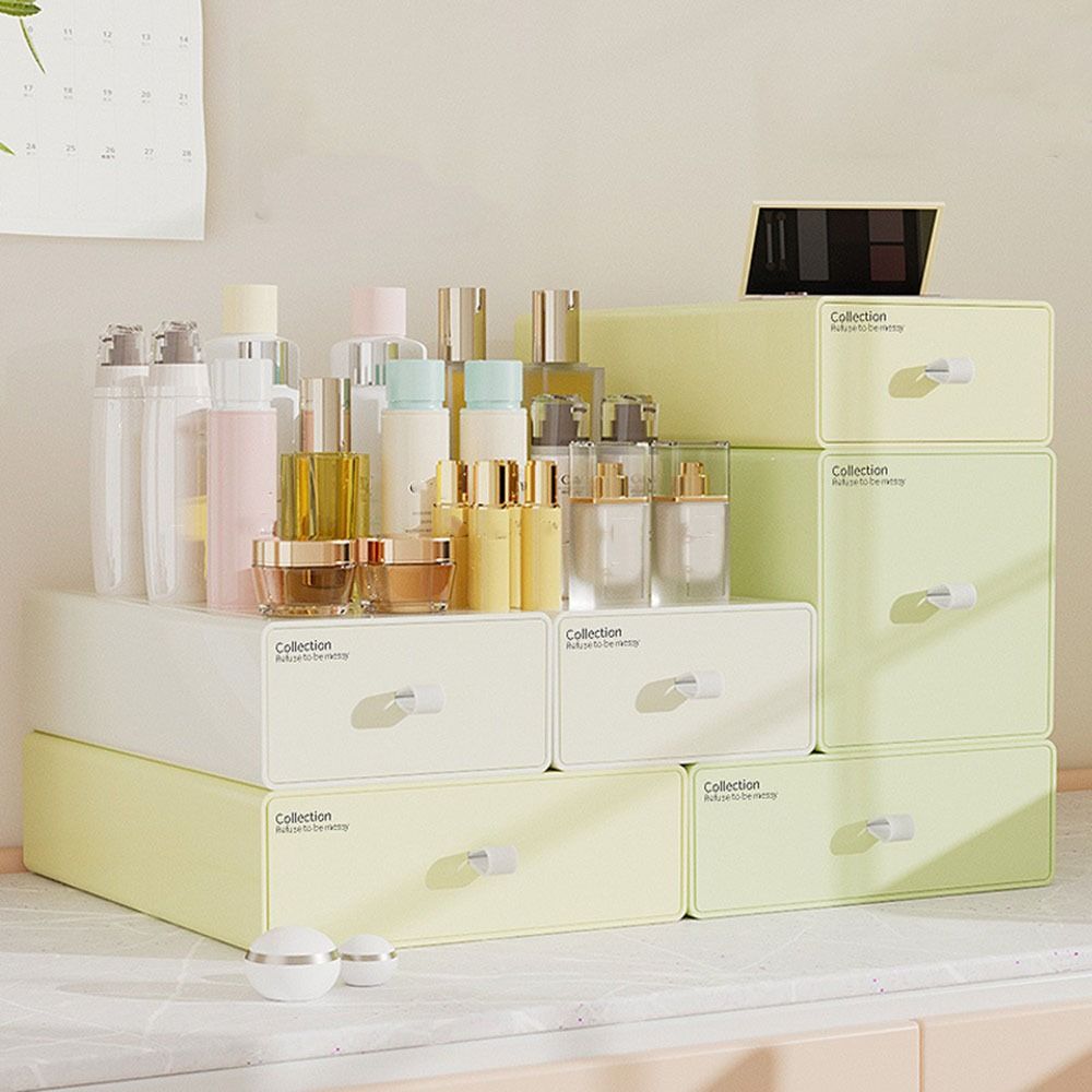 Stackable Cosmetic Storage Box Plastic Makeup Storage Container Stationery Storage Box  Office
