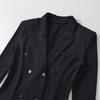 Sexy Blazer Collar Double-breasted Jumpsuit Slim Fit Black Outerwear Women