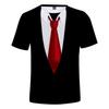 T-shirt a maniche corte con stampa cravatta effetto completo finto, elegante T-shirt formale