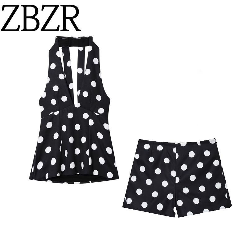 Zbzr Spring New Women Clothes Western Style Fashion Bowknot Decoration Polka Dot Neck Collar Top 3067120