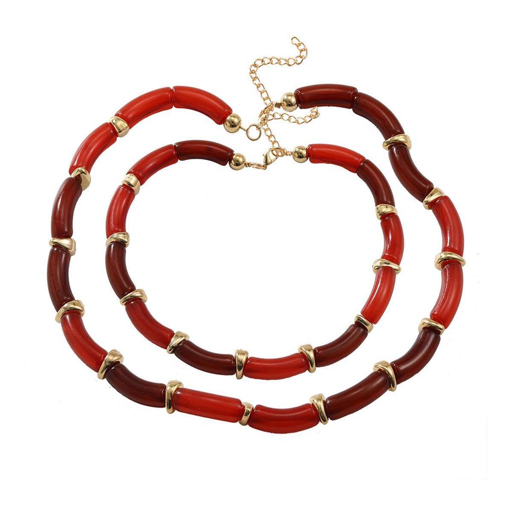 Z Series Multi-Layer Bamboo Resin Retro-Style Women's Necklace