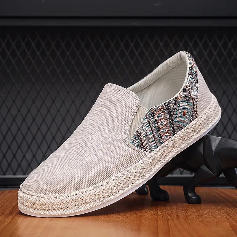 Men's Shoes Summer Breathable Lazy Casual Shoes Versatile Board Shoes Men's Cloth Shoes Sailing Shoes Men Sweat-Absorbant