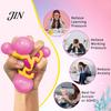 Stress Relief Ball Colorful Grid Ball, TPR Slow Rising Fidget Toy for Anxiety Relief, Decompressing Hand Soft Squeeze Decompression Office School,