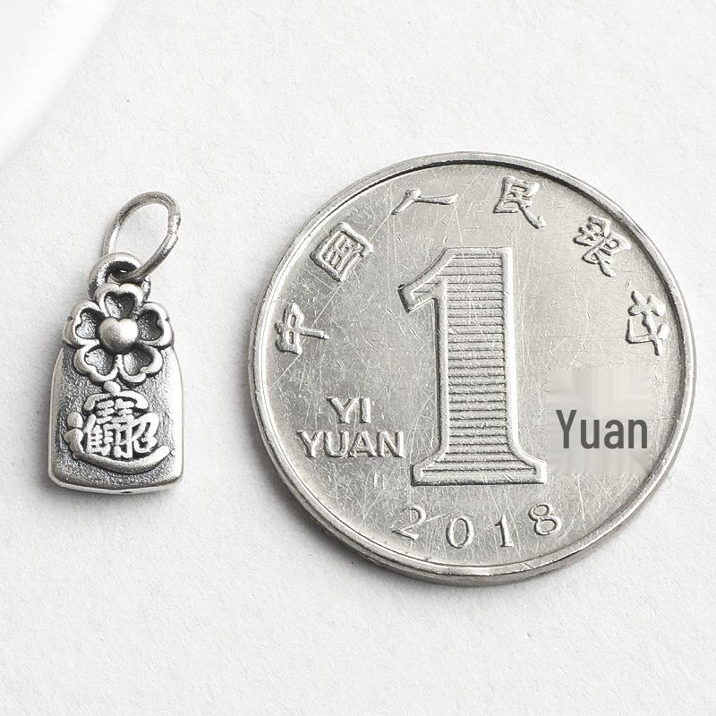 S999 Sterling Silver 3D Wealth Pendant & Charm Jewelry Set