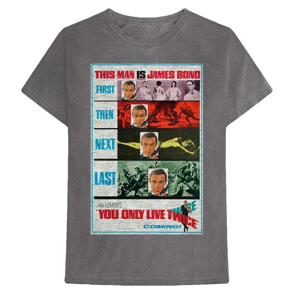 Men s James Bond You Only Live Twice Slim Fit T-shirt Small Charcoal 4XL