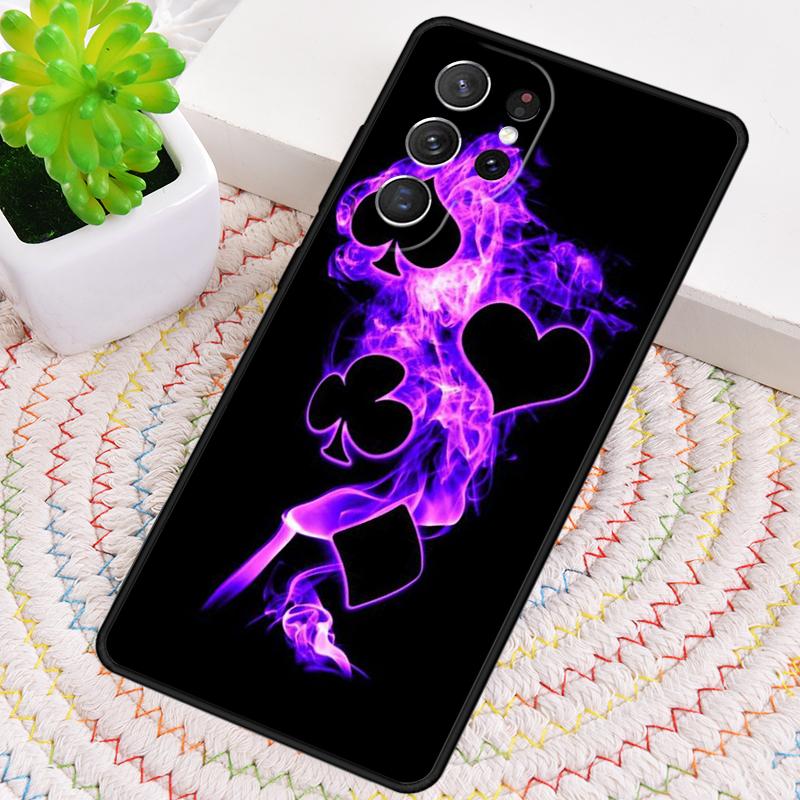 Ace of Spades Poker Card Phone Case for Samsung Galaxy Note 10 Pro S26 Ultra S23 S24 FE S25 S21 S22 PLUS Shockproof Cove