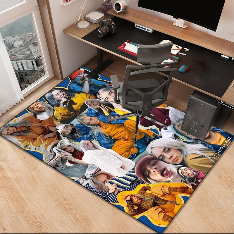 Bi-llie music Artwork Office Rug Chair Mat, Game Carpet, Suitable for Front Door, Bedroom, Living Room, Desk, Holiday Gift
