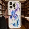 Blue Iris Pink Butterfly Luxury Anti-Slip TPU Phone Case For Xiaomi Redmi Note 15 14 13 12 11 10 9 Pro Full Protective Cover