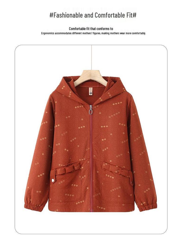 2025 Stilvoller Frühlings-Windbreaker für Frauen mittleren Alters und ältere Frauen - Leichte Jacke für Frühling und Herbst