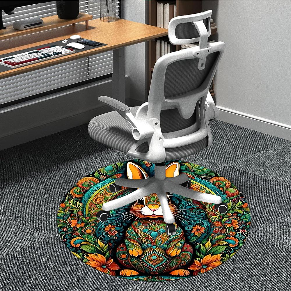 

1pc Bunny Print Chair Carpet for Office, Soft Comfortable Mat For Office, Living Room, Bedroom, Machine Washable Carpet yy251112209 80cm by 80cm