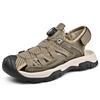 Fashion New Men Outdoor Genuine Leather Sandals High-quality Summer Non-slip Beach Sneakers Fashion Breathable Walking Soft Bottom Shoes
