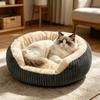 Flannel Cat Bed Thickened Filling Soft Velvet Cat Nest Washable Anti-Slip Moisture-Proof Bottom Warm Pet Nest Bed