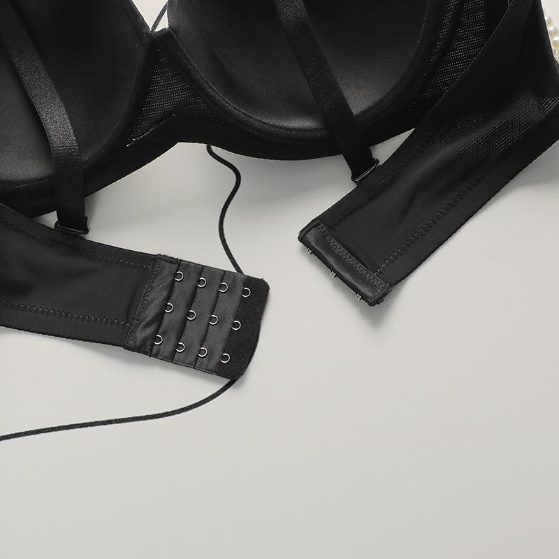 European and American Leopard Print Big Breasts with Underwire Bra Sexy Push-up Large Size Underwear