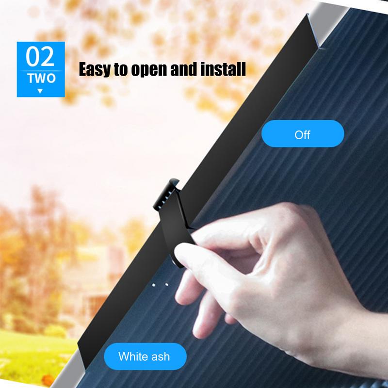 Retractable Windshield Sun Shade Windshield Sunshade For UV Protection Extra Large Sunshade For Front Rear Windows Magnetic