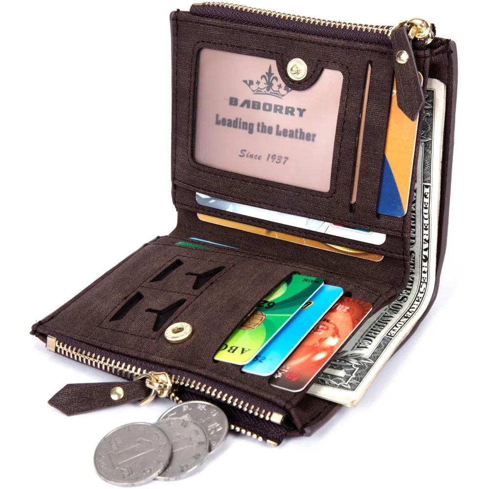 Theft Protec Coin Bag Zipper Men Wallets Famous Brand Mens Wallet Male Money Purses Wallets Design Top Men Wallet