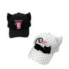 Sweet and Cute Cat Embroidered Baseball Cap Female Cat Ear Shape Love Polka Dot Cap Sunscreen Sun Hat
