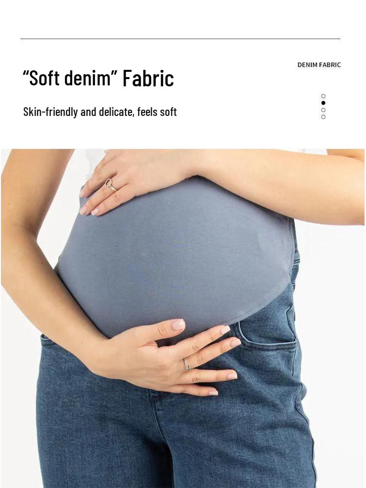 Stretch Straight-Leg Maternity Jeans - Wide-Leg, High-Quality for Spring, Autumn, Winter