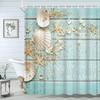 Starfish Beach Bath Shower Curtain Shells Rustic Wooden Planks Palm Trees Natural Landscape Printed Bath Curtains Bathroom Decor