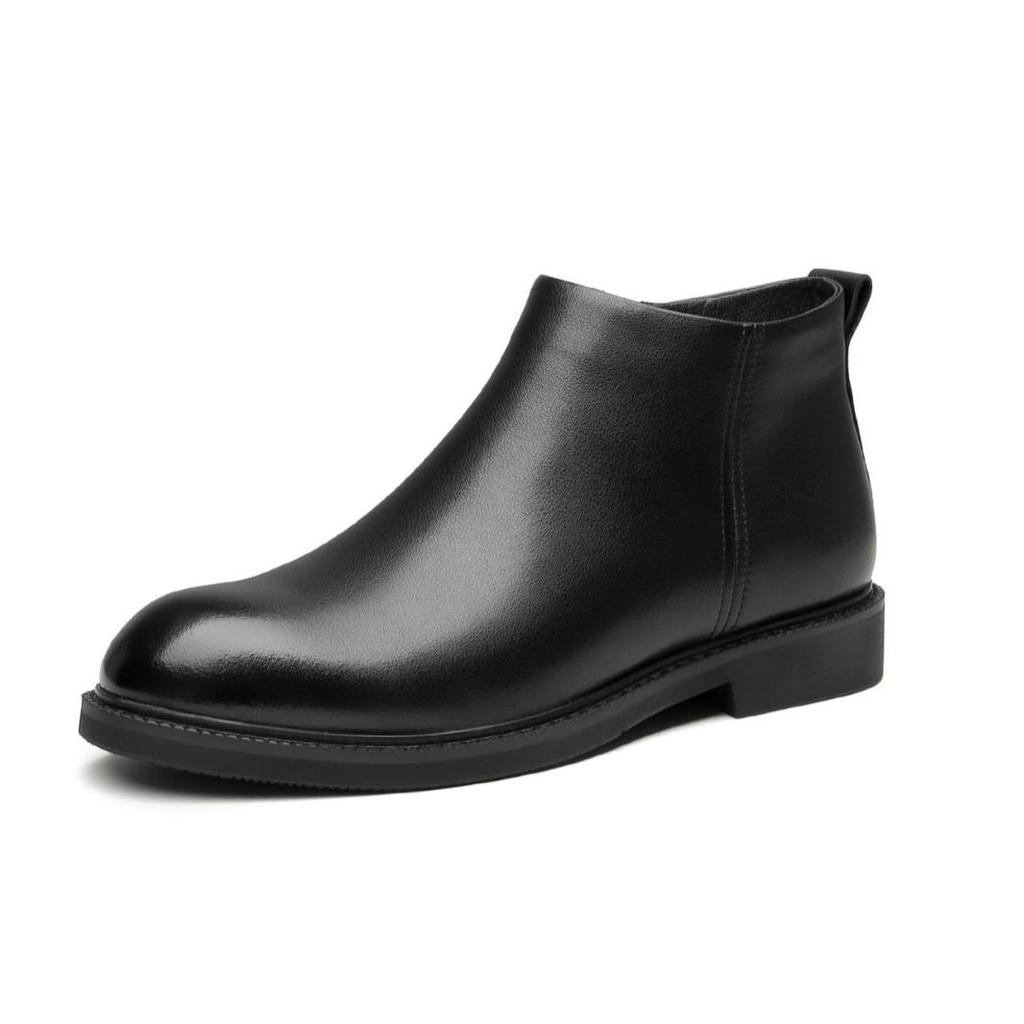2023 Autumn/Winter Men's Genuine Leather Mid-Cut Casual Boots TB89183 - Plus Velvet, Slip-On, All-Purpose Business Style