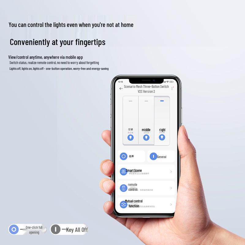 Smart Bluetooth Mesh 2.0 Switch Panel with Voice and Mobile App Control
