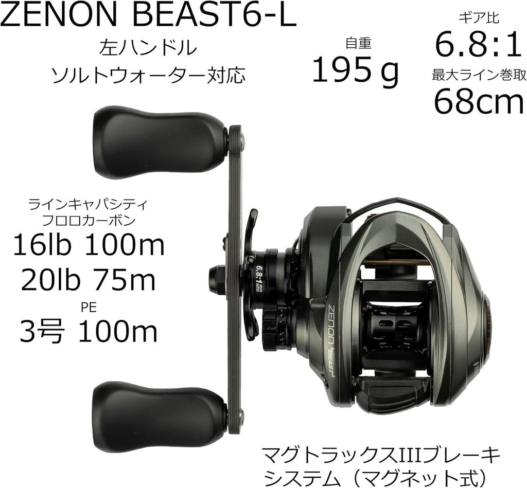 AbuGarcia ZENON Baitcasting Reel for Freshwater Fishing BEAST6-L Left-Handed [Used]
