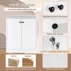 COSTWAY Commode Buffet Meuble de Rangement avec 2 Portes, 3 Étagères Réglables, Salon, Chambre, Cuisine, Blanc, 72 x 34 x 85,5 cm