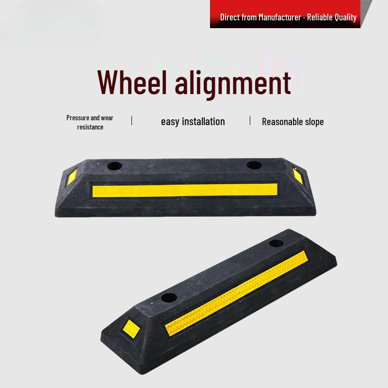 Parking Lot Wheel Chocks & Positioners: Garage Stoppers & Limiters Reinforced Rubber-Plastic 480*130*80