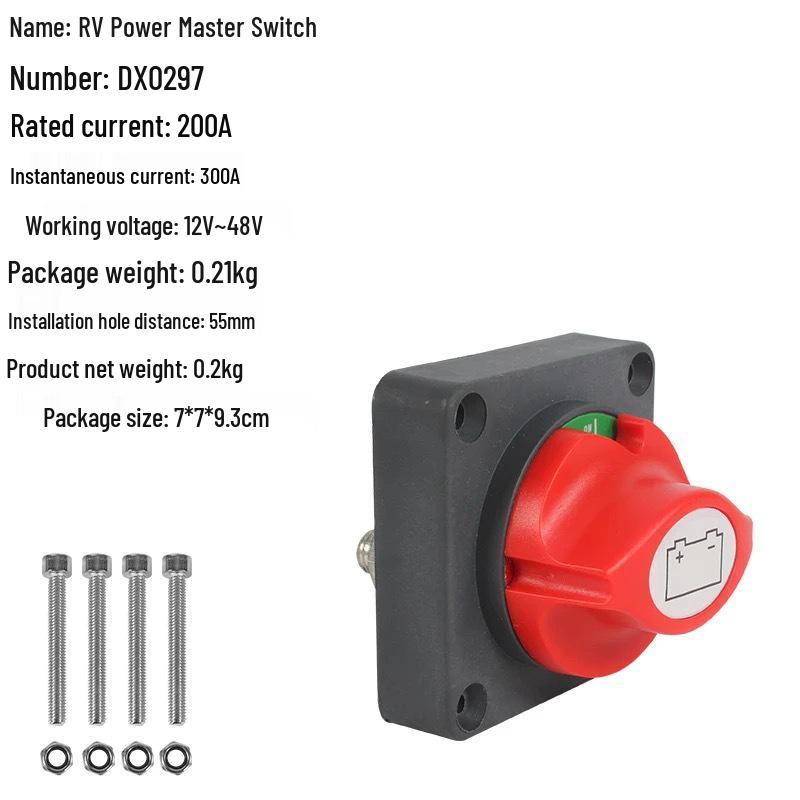 High Current Battery Disconnect Switch for Yacht, RV, Car, Winch, Storage, or High Power Applications.