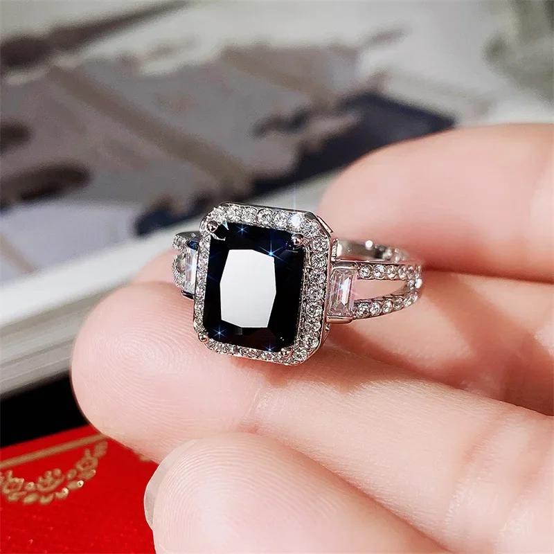 

2026 Black Zirconia Fashion Ring for Women with European and American Style Design Party Accessories Declaration Gift Cool Girl 6