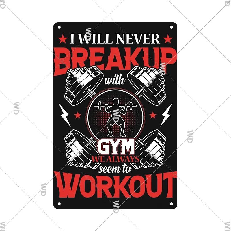 Gym Retro Metal Tin Sign Fitness Funny Vintage Iron Poster Exercise Motivation Quote Home Bar Pub Garage Man Cave Decor Gifts
