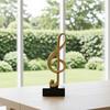 Music Note Sculpture Gold Resin Musical Symbol Figurine Modern Tabletop Decoration for Piano Room Home Office Table Centerpiece