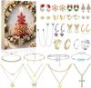 Collana dell'Avvento di Natale Scatola a Sorpresa Orecchini a Bottone Scatola Regalo Foro Gioielli Musicali Scatola a Sorpresa Regalo Calendario del Countdown 24