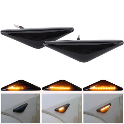 1Pair Smoked Dynamic LED Side Light 98AB13K354AA For Ford Focus MK I Mondeo MK III