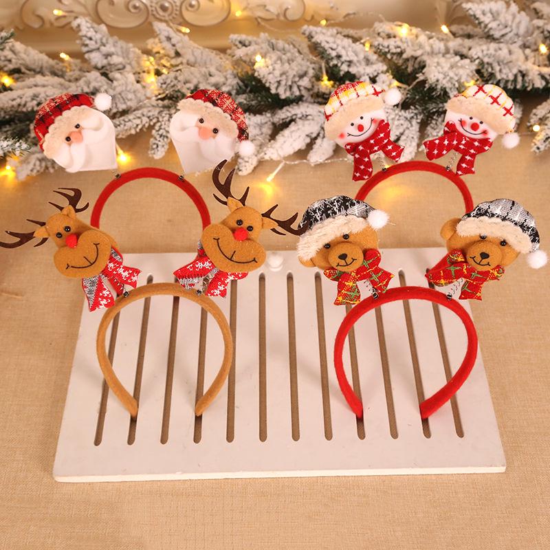 Vintage Plaid Old Man Christmas Headband - Festive Holiday Decorations