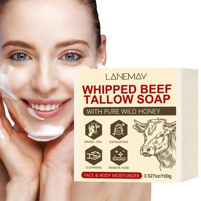 Whipped Beef Tallow Soap-Deep Cleaning, Moisturizes Skin- Tighten & Lifting-Suitable for All Skin Types,100g