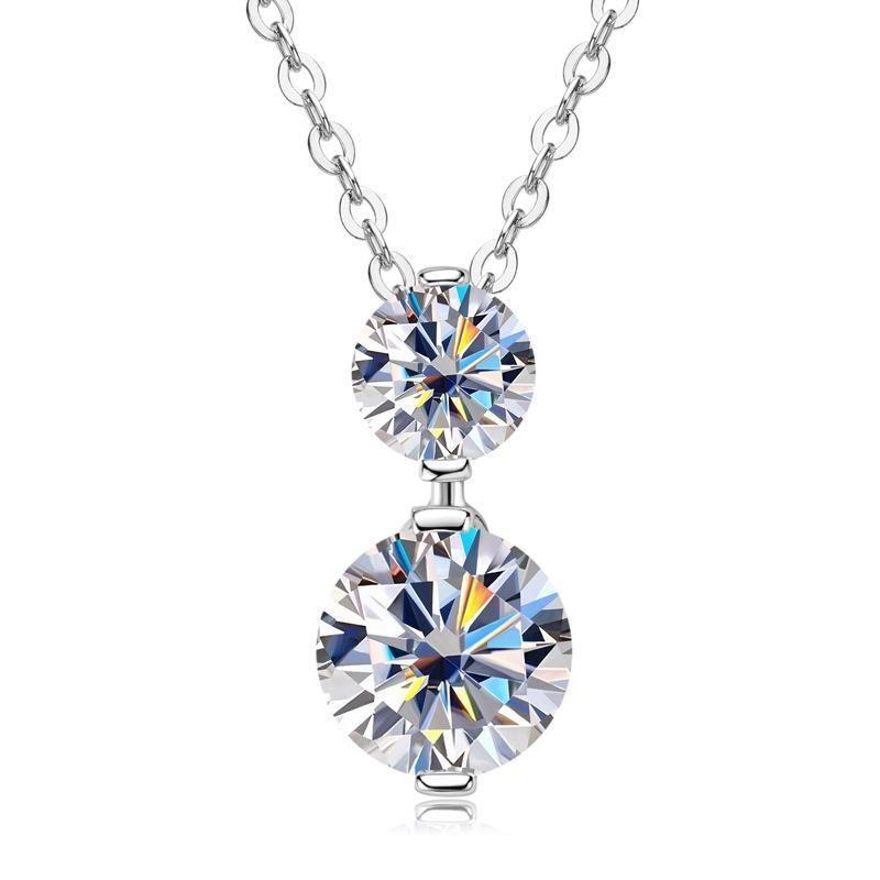 Collier Silvere Glam Transfrontalier Haut de Gamme Moissanite Argent Pur S925, Un Pendentif Gourde Unique et Simple Pour Femmes