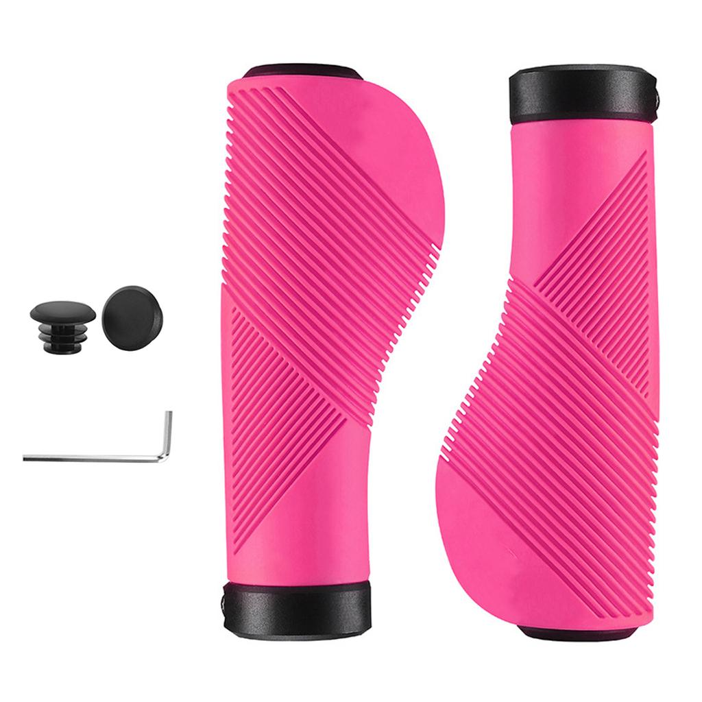 Vibration Reducing Bike Grip Ergonomic Handlebars Cover Antislip Pattern Locking Rings for Mountain Bike Accessories