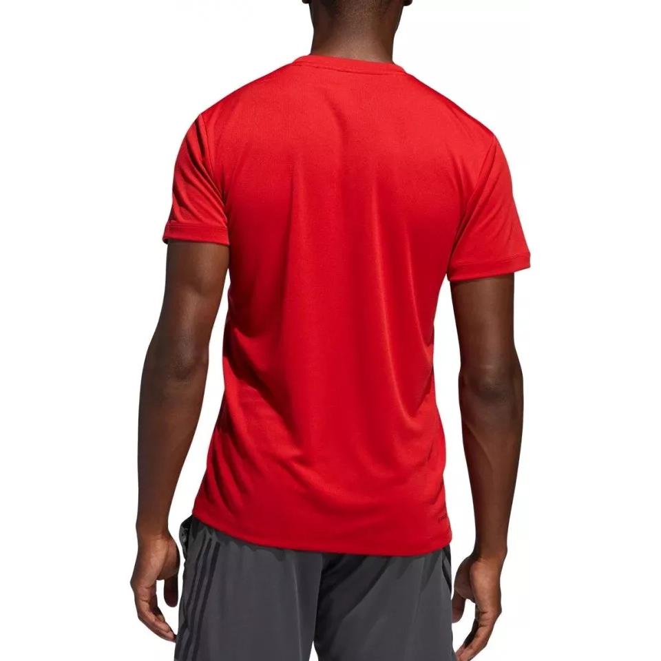 Adidas Aeroready 3-Stripes Comfortable Crew Neck Pullover Short Sleeve T-Shirt Men Tops Red FL4314