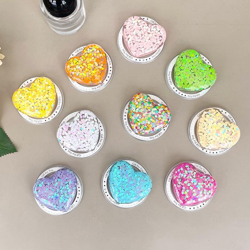 Magnetic Magsafe Back Adhesive Phone Airbag Bracket Glitter Drop Glue Love Desktop Watching Stand Women's Creative Design