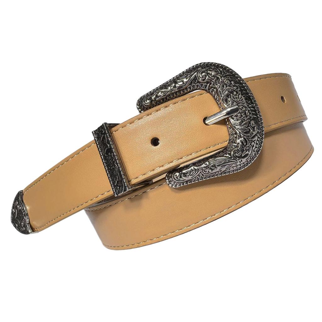 Unique Waist Chain Carved Buckle Leopard Print Chain Cowgirl Belt for Women Proms Club Party for Jeans Dresses