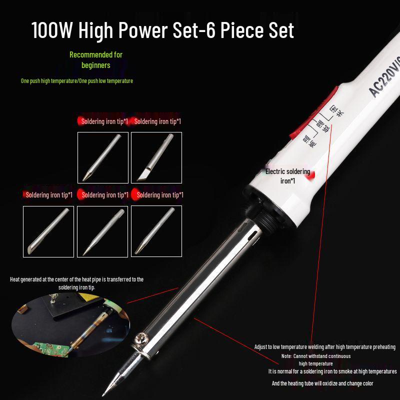 High-Power Electric Soldering Iron Set with Temperature Control, Ideal for Industrial and Home Use