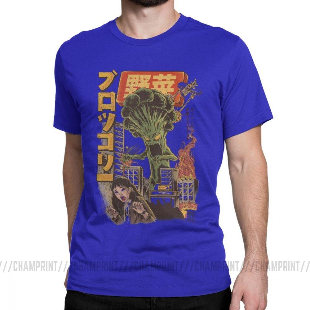 Giant Mushrooms Monster Clothes Demon Broccozilla T Shirts For Men Broccoli Funny Japanese Anime T