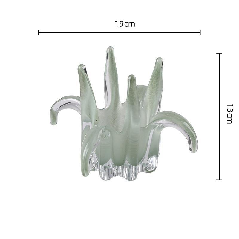 

Creative Glass Candlestick Petal Candle Holder Lily Desktop Storage Container Glass Handicrafts Home Decoration Accessories